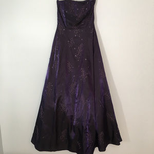 COPY - Full-Length Purple Strapless Beaded Formal Gown